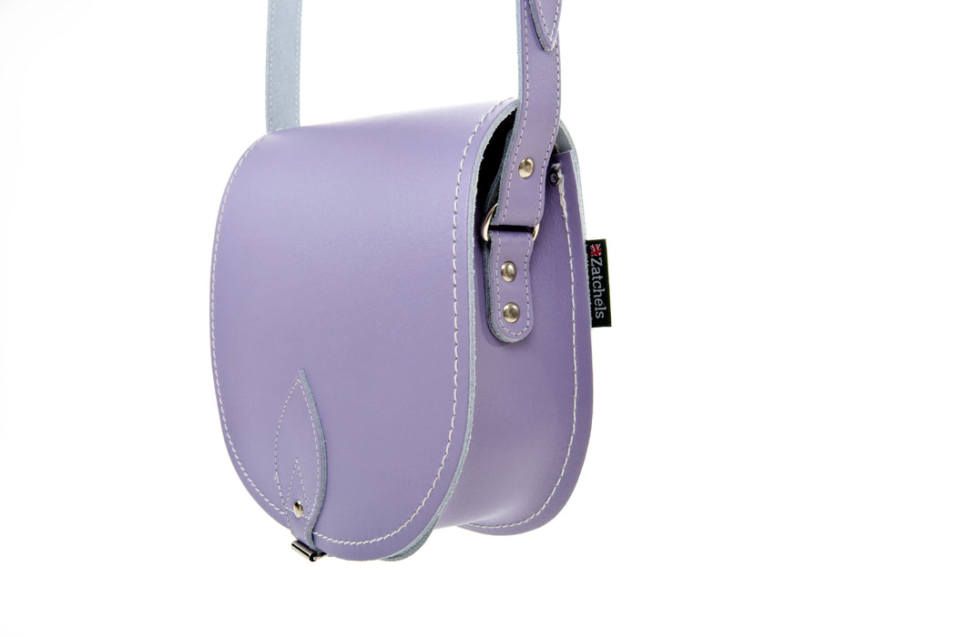 Handmade Leather Saddle Bag - Pastel Violet-1
