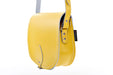 Handmade Leather Saddle Bag - Pastel Daffodil Yellow-1