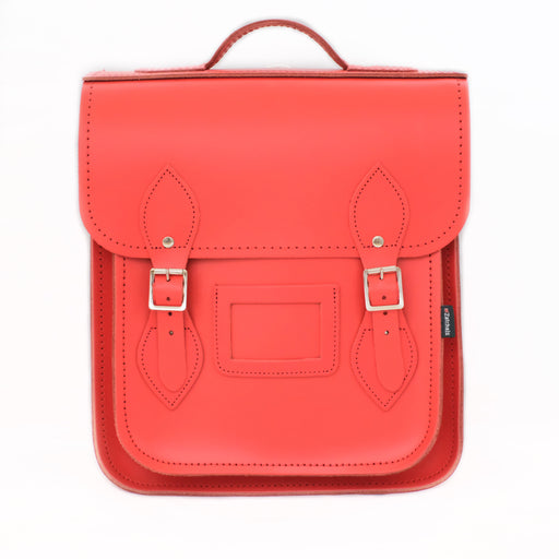 Handmade Leather City Backpack - Pillar Box Red-0