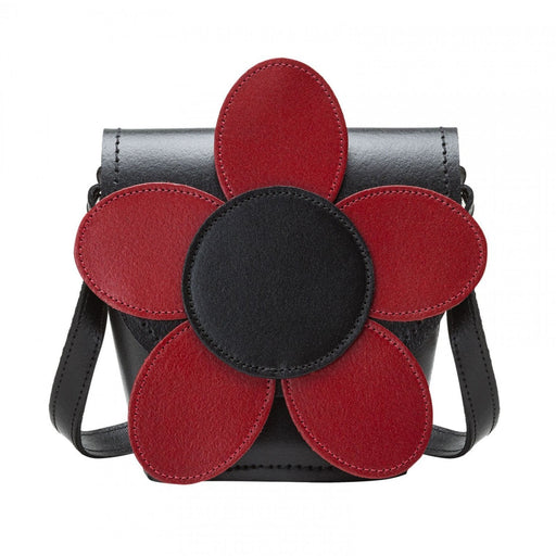 Handmade Leather Daisy Barrel Bag - Poppy - Red-0