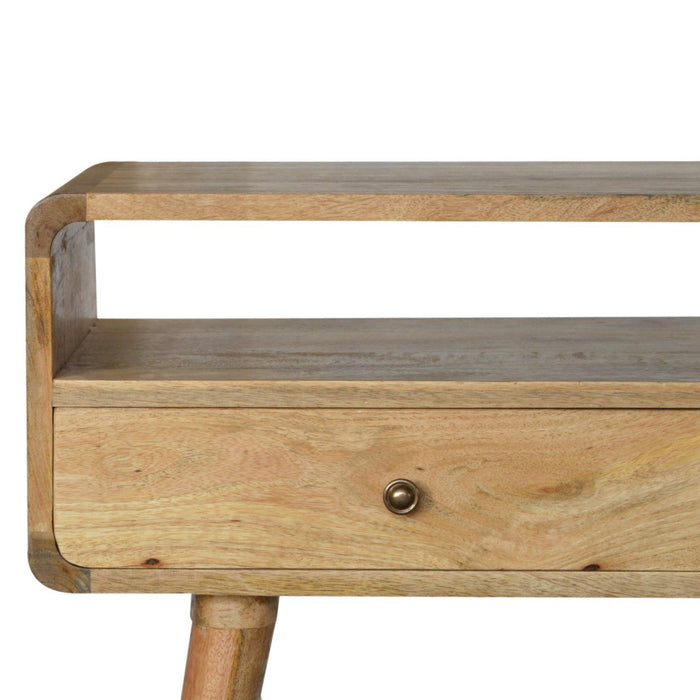 Curved Oak-ish Console Table dropshipping