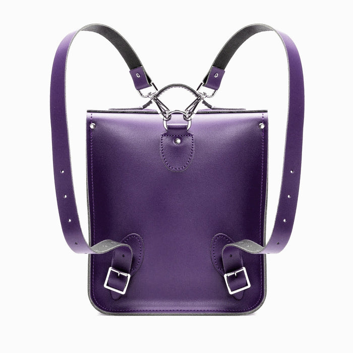 Handmade Leather City Backpack - Purple-3