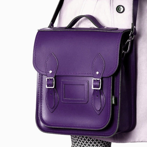 Handmade Leather City Backpack - Purple-6