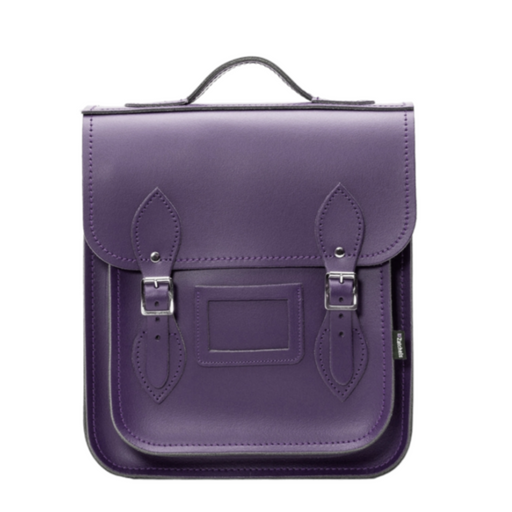 Handmade Leather City Backpack - Purple-0