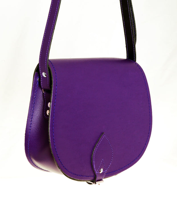 Handmade Leather Saddle Bag - Purple-1