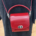 Bauble Handmade High Shine Leather Handbag - Red-3