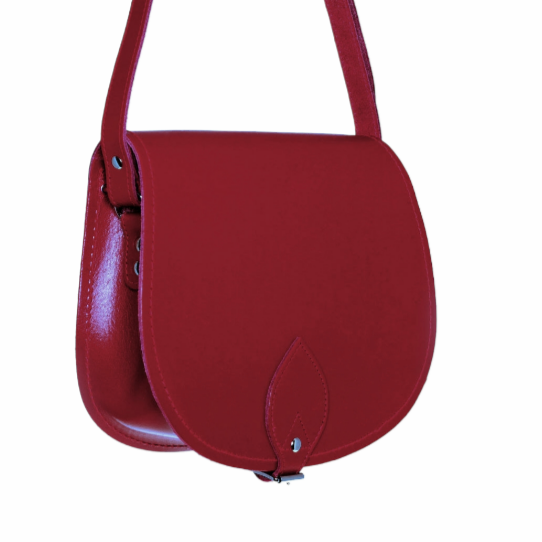 Handmade Leather Saddle Bag - Red-1