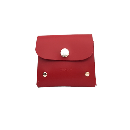 Handmade Leather Simple Coin Purse - Red-0