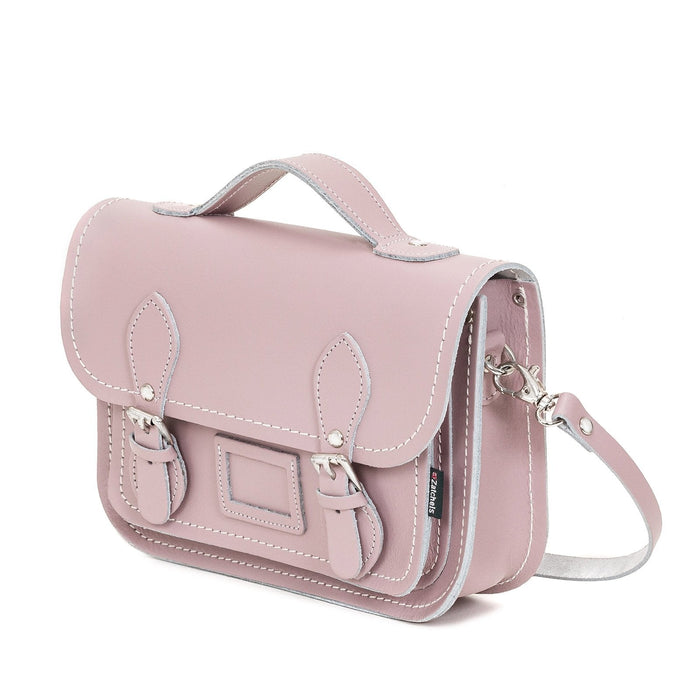 Leather Midi Satchel - Rose Quartz-1