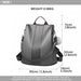 Lg1903 - Miss Lulu Two Way Backpack Shoulder Bag With Pom Pom Pendant - Grey - Image 5