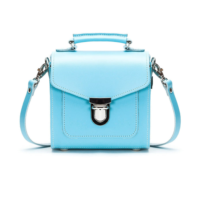 Handmade Leather Sugarcube Handbag - Pastel Baby Blue-0