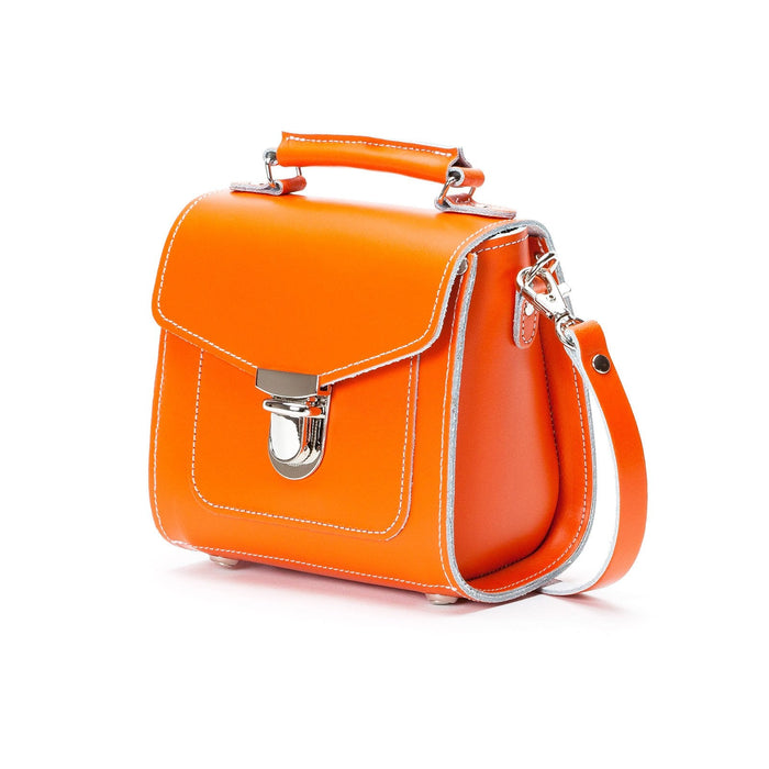 Handmade Leather Sugarcube Handbag - Orange-1