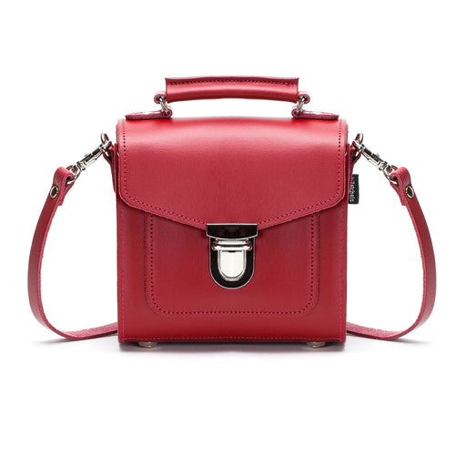 Handmade Leather Sugarcube Handbag - Red-0