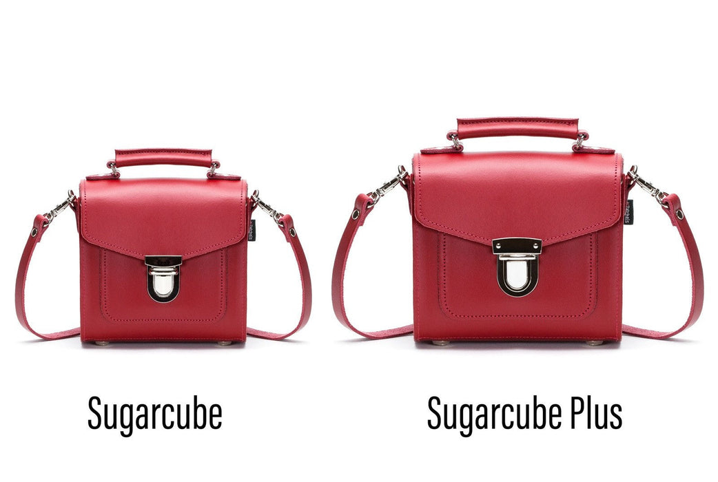Handmade Leather Sugarcube Handbag - Red-4