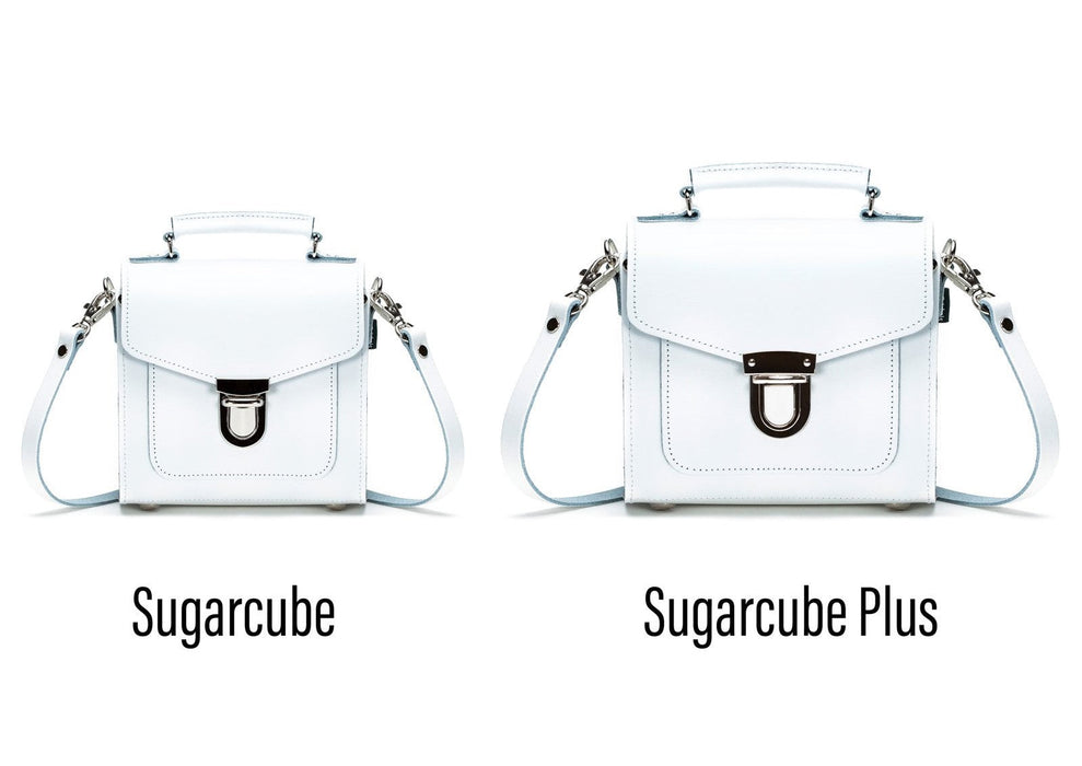 Handmade Leather Sugarcube Handbag - White-4
