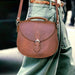 Handmade Tannery Leather Saddle Bag - Tan-2