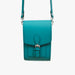 Handmade Leather Festival Phone Bag - Teal-3