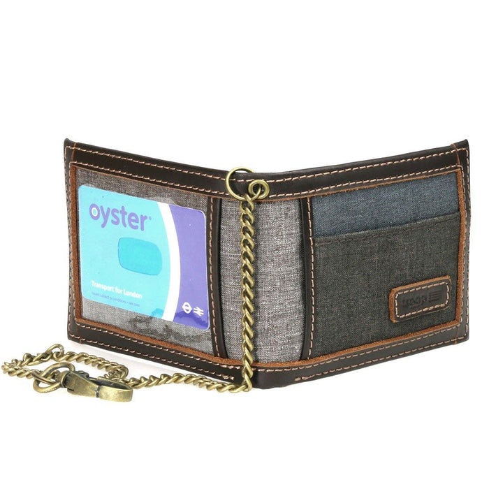 TRP0401 Troop London Urban Security Travel Wallet Bi-fold with Chain and ID Card Window-0