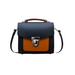 Handmade Leather Two Tone Sugarcube Handbag Black -  Burnt Orange-0