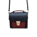 Handmade Leather Two Tone Sugarcube Handbag Black - Oxblood-3