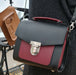 Handmade Leather Two Tone Sugarcube Handbag Black - Oxblood-4