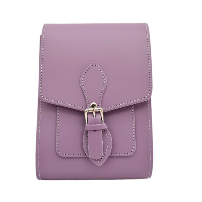 Handmade Leather Festival Phone Bag - Pastel Violet-1