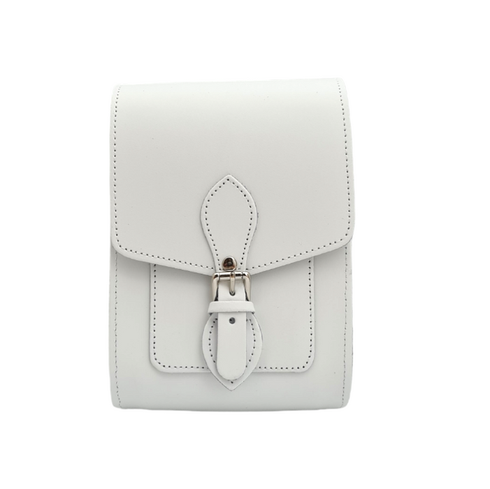 Handmade Leather Festival Phone Bag - White-1