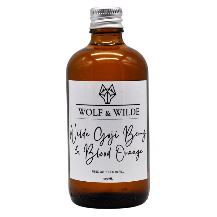 Wilde Goji Berry & Blood Orange 100ML Luxury Reed Diffuser Refill In Amber Glass Bottle-1