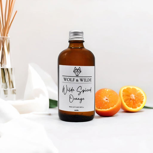 Wilde Spiced Orange 100ML Luxury Reed Diffuser Refill In Amber Glass Bottle-0