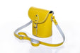 Handmade Leather Barrel Bag - Pastel Daffodil Yellow-1