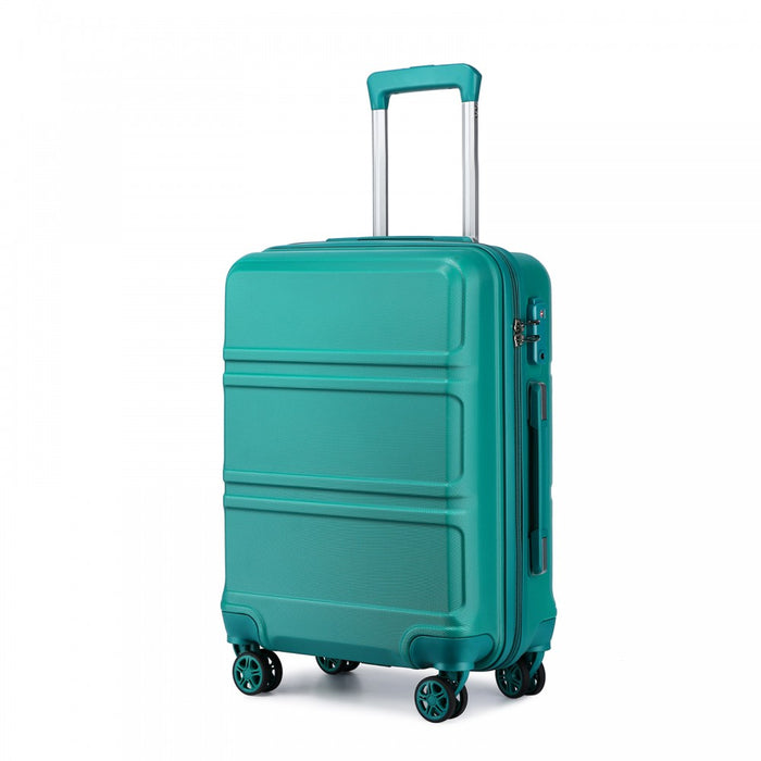 Abs 24 Inch Sculpted Horizontal Design Suitcase  Teal