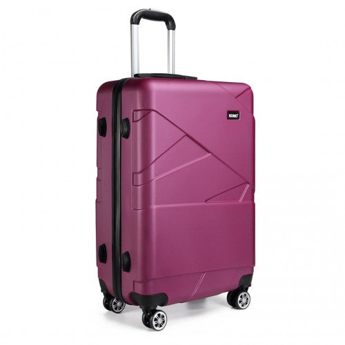K1772-2L - Kono 24 Inch Bandage Effect Hard Shell Suitcase - Purple