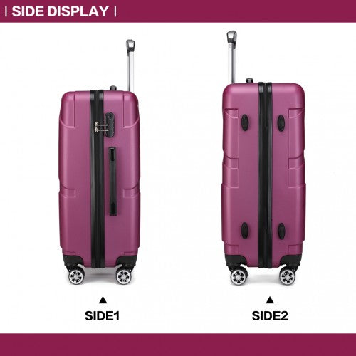 K1772-2L - Kono 24 Inch Bandage Effect Hard Shell Suitcase - Purple