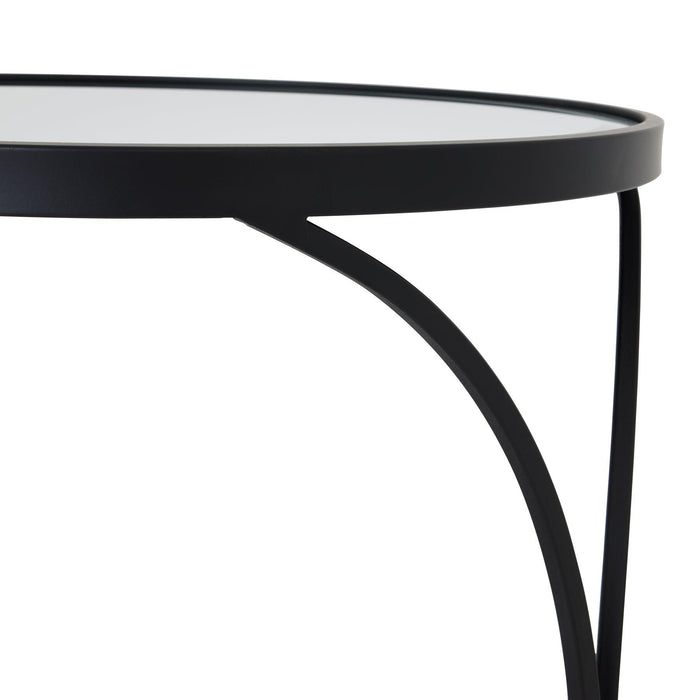 Concaved Set Of Two Black Mirrored Side Tables - Love Thy Bargains