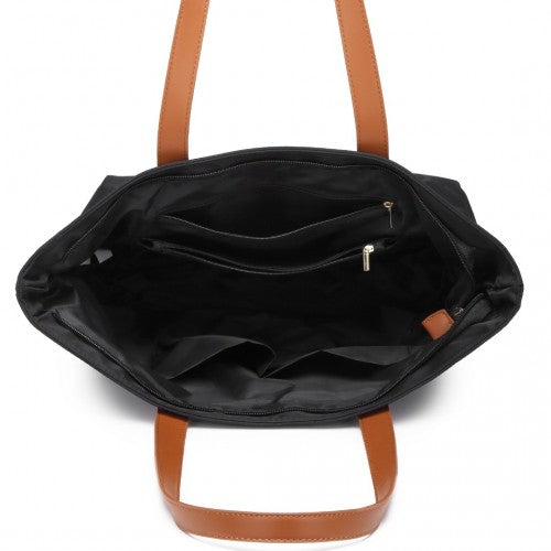 Lh2240 - Miss Lulu Casual Waterproof Shopping Tote Bag - Black