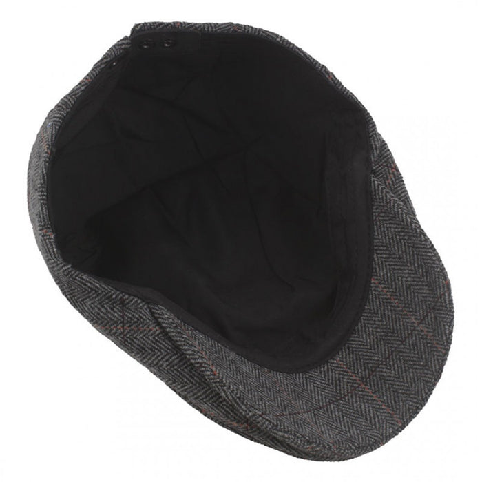 Cap-1 - Casquette plate Newsboy Baker Boy à chevrons pour hommes - Gris