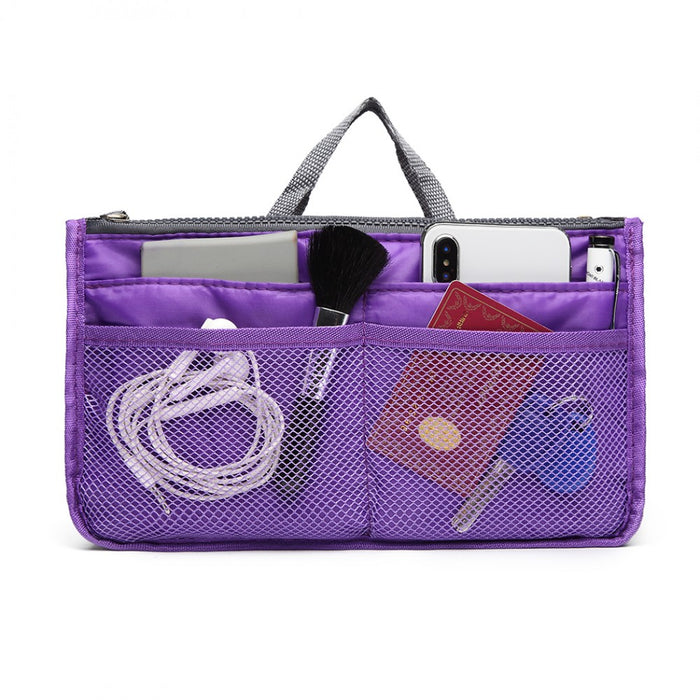 E6876 - Miss Lulu Folding Nylon Handbag Organiser - Purple