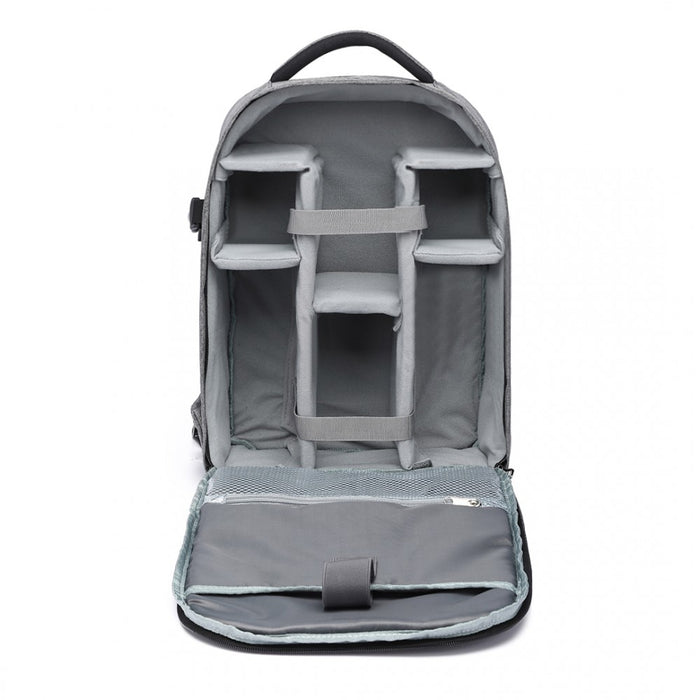 E6928 - Kono Water Resistant Shockproof DSLR Camera Backpack - Grey