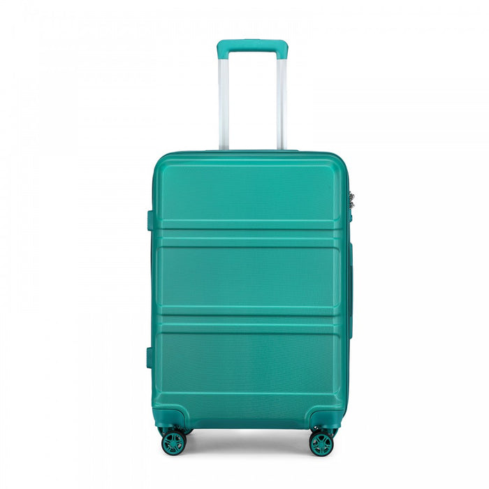 Abs 20 Inch Sculpted Horizontal Design Cabin Luggage - Teal