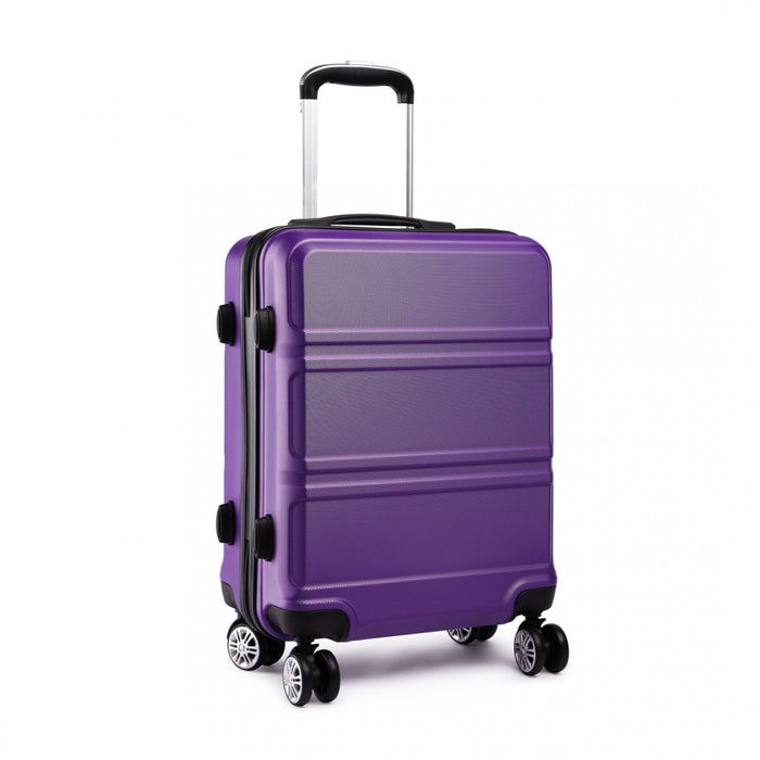 Abs Sculpted Horizontal Design 20 Inch Cabin Luggage - Purple