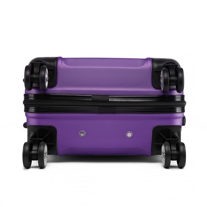 Abs Sculpted Horizontal Design 20 Inch Cabin Luggage - Purple