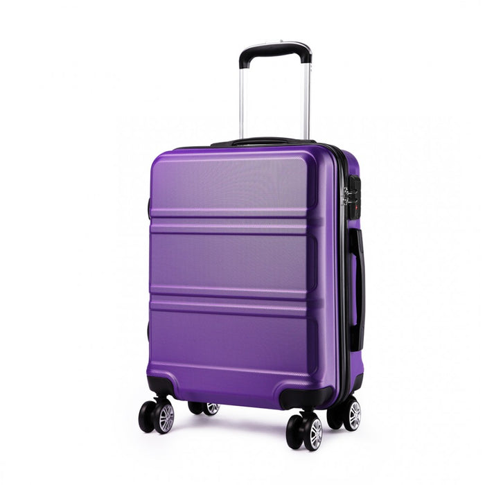 Abs Sculpted Horizontal Design 20 Inch Cabin Luggage - Purple
