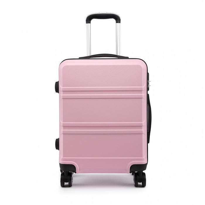 Abs Sculpted Horizontal Design 20 Inch Cabin Luggage - Pink