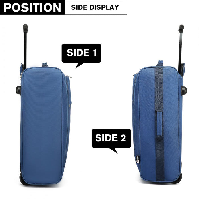 K1873-2 - Kono Cabin Size Soft Shell Hand Luggage - Blue