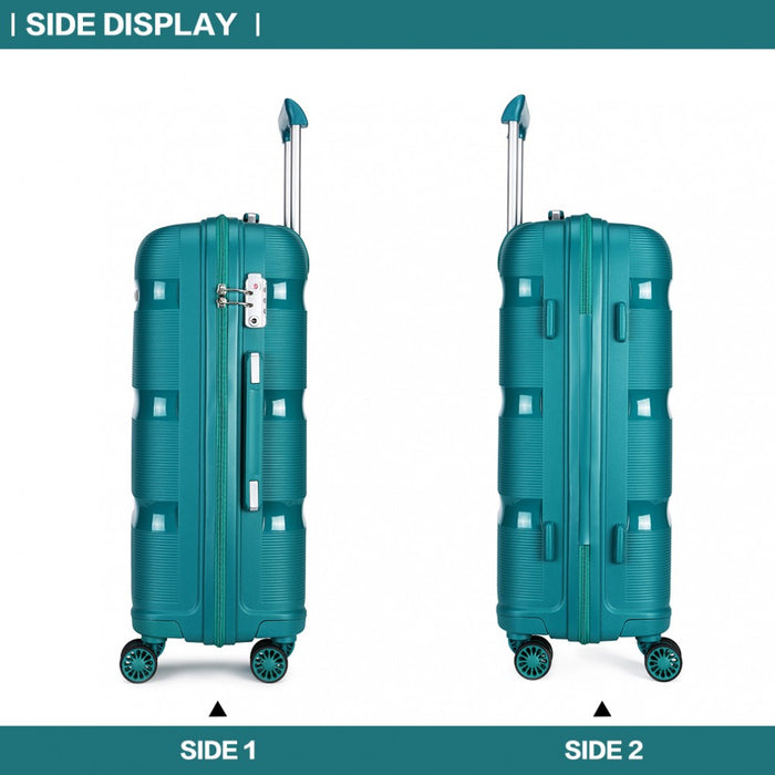 24 Inch Bright Hard Shell Pp Suitcase  Classic Collection  Blue/green