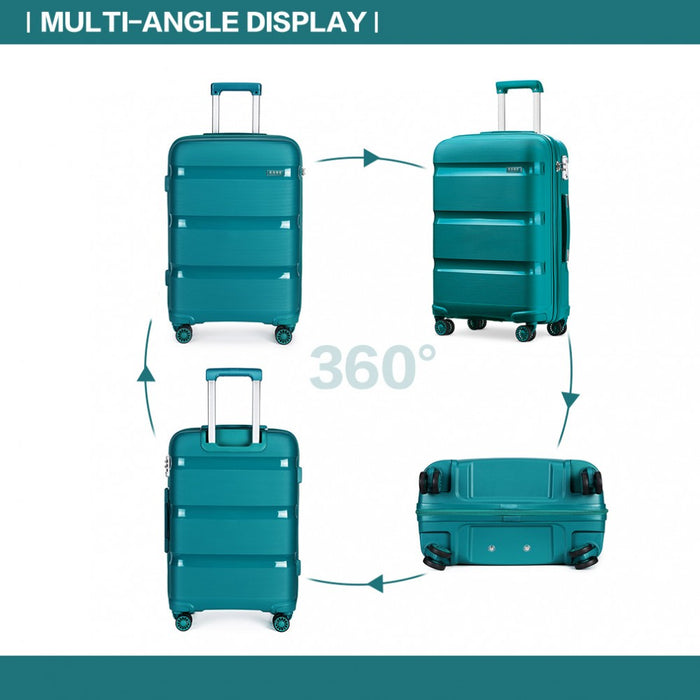 24 Inch Bright Hard Shell Pp Suitcase  Classic Collection  Blue/green