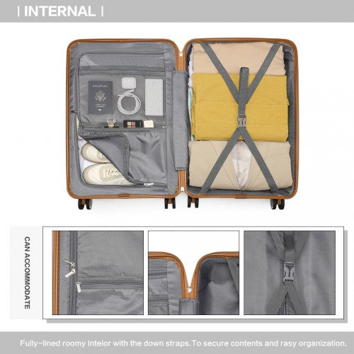 K2392L - British Traveller 28 Inch Multi-Texture Polypropylene Hard Shell Suitcase With TSA Lock - Black