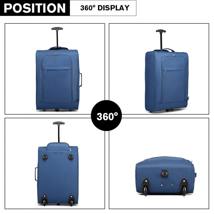 K1873-2 - Kono Cabin Size Soft Shell Hand Luggage - Blue