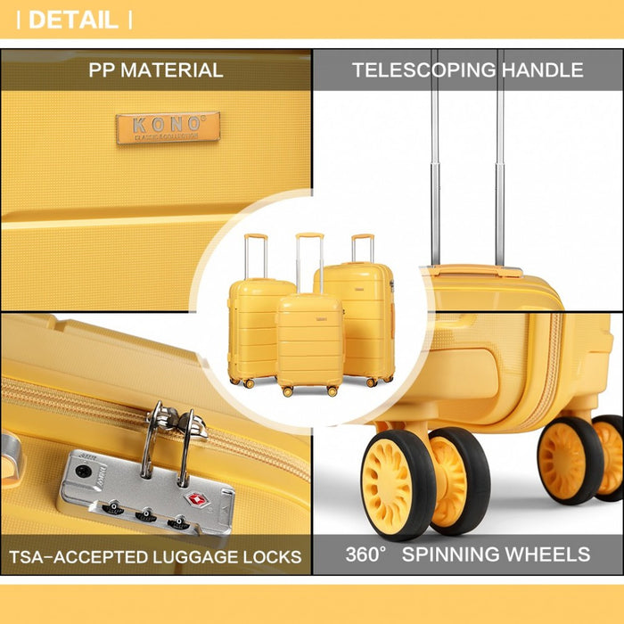 24 Inch Hard Shell Pp Suitcase  Yellow