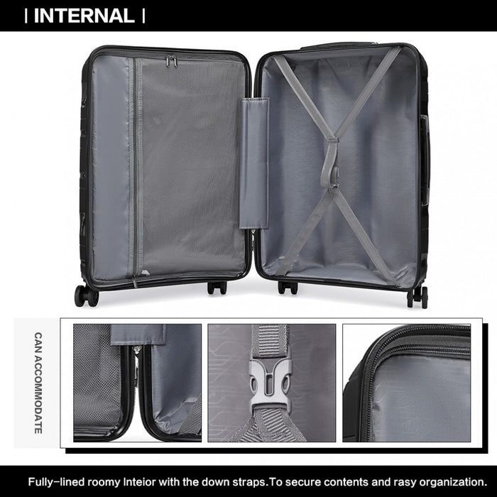 20 Inch Lightweight Polypropylene Hard Shell Suitcase With Tsa Lock - Black